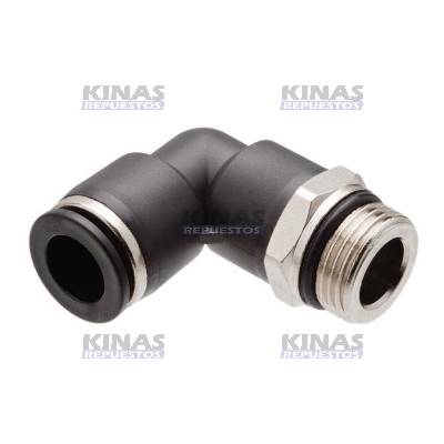 CONEXION CODO CONECTOR OD 06MM X 1/4NPT (PLASTICO)