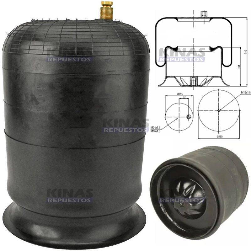 PULMON SUSPENCION MBB ATEGO/ACTROS 1217 (CONEXION LATERAL)