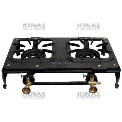 COCINA PORTATIL A GAS HIERRO FUNDIDO 2 BOCA