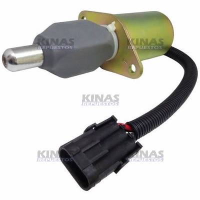 VALVULA SELENOIDE PARADA MOTOR CUMMINS/MWM 12V C/3 CABLES